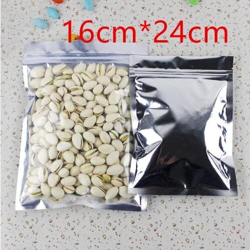 16cm*24cm Aluminum Foil / Clear Reclosable Valve Zipper Plastic Retail Party Package Bag, Zip Lock Ziplock Bag Retail Packaging