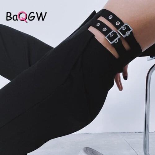 BaQGW Womens Office Lady Straight Pants Solid Color Waist Hollow Design Casual Pants Wide Leg Pants High Waist Zipper Trousers