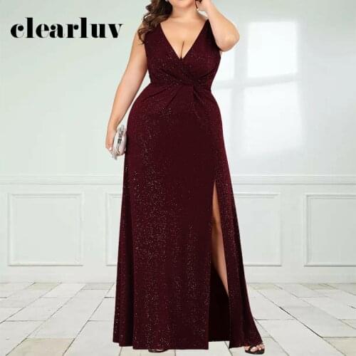 Shiny Sequin Robe De Soiree DR1567 Double V-Neck Sexy Evening Dress Black Split Long Party Dresses Zipper Back Vestido De Fiesta