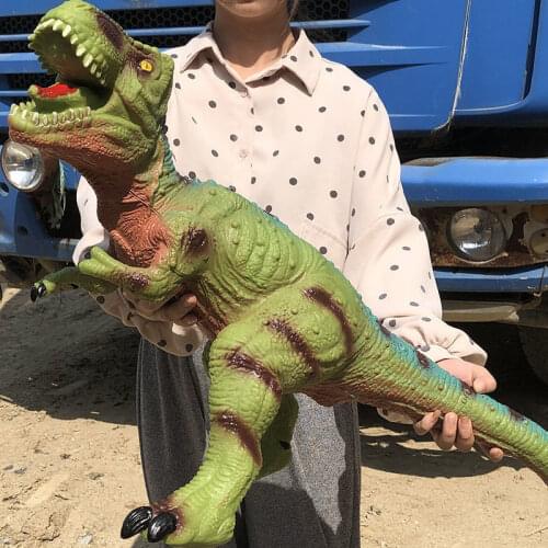 Large Size Dinosaur Shark Model Toys for Kids Tyrannosaurus Rex Soft Puppets Animals Velociraptor Jurassic Worlds Children Gift