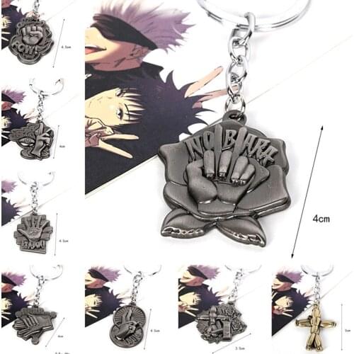 Cute Anime Jujutsu Kaisen Itadori Yuji Gojo Satoru Gesture Keychain Keyring Metal Pendants Key Chain Accessories Key Ring Gift