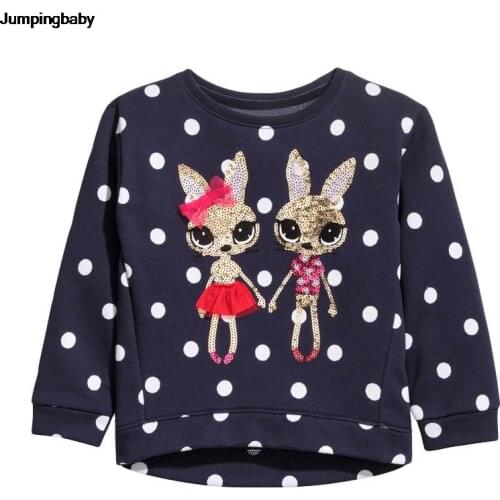 2021 Girls Sweatshirts Cute Moletom Autumn Tops Sequined Sudaderas Roupa Infantil Menina Sweatshirt Vetement Fille Kids Clothes