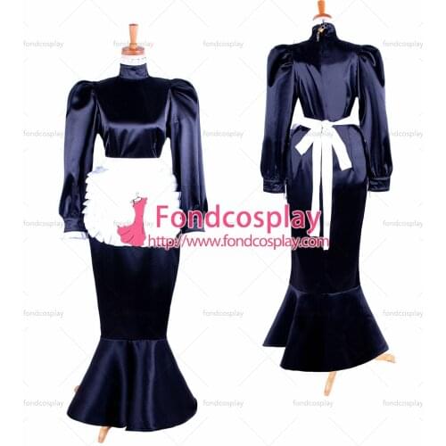 Lockable Satin Sissy Maid lon dress Tailor-made [G1595]