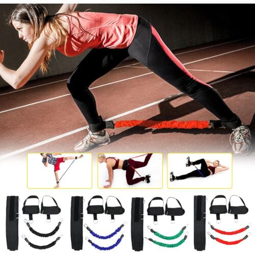 2x15LBS Latex Bounce Resistance Band Basketball Elastic Rope Trainer Squat Strength Hips Leg Training Rope Agility Training Belt