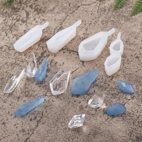 Epoxy Diy Handmade Silicone Mold Jewelry Mirror Multi-Faceted Gemstone Crystal Necklace Pendant Resin Mold