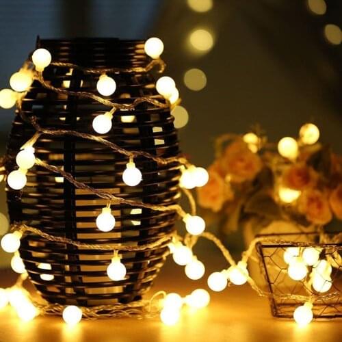 1.5M 3M 6M Fairy Garland LED Ball String Lights Waterproof For Christmas Tree Wedding Home Indoor Decoration Battery Powered