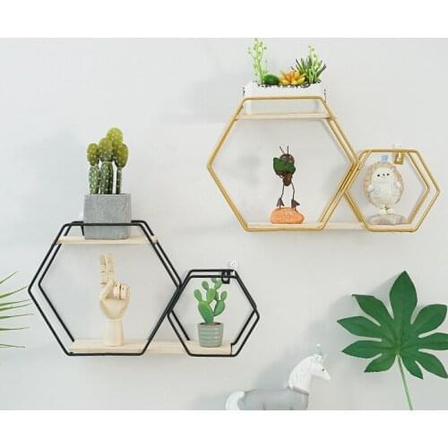 Ins Nordic modern simple creative iron living room bedroom wall decoration storage partition board free of perforation shelf