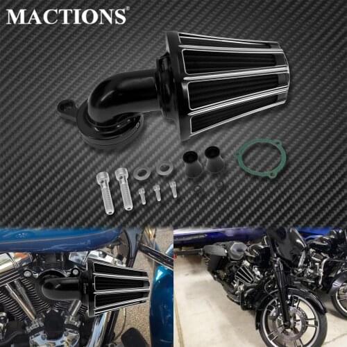 Motorcycle Black Air Cleaner Intake Filter Kit For Harley Touring Street Road Glide 2008-2016 Softail Slim Dyna FXDLS FLSTNSE