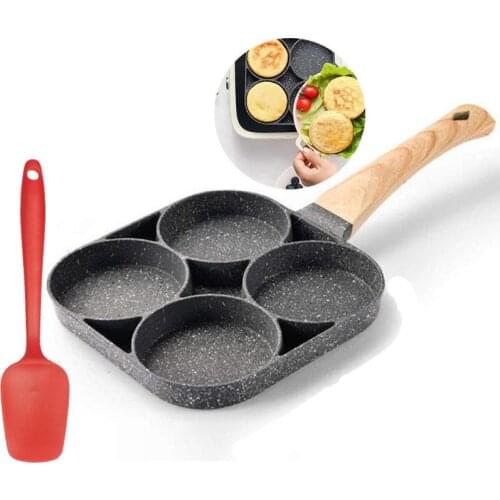 1PC Creative Four-Hole Frying Pot Pan Thickened Omelet Pan Non-Stick Egg Pancake Steak Pan Cooking Egg Ham Pans Breakfast Maker