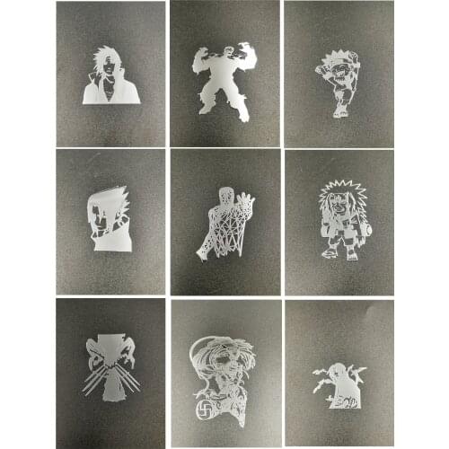 2 Pcs Metal Anime Sticker Badge Chrome Decals Windows Box Cellphone Case Cover Stickers Plate for Car Ipad Iphone and Laptop