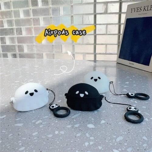 3D Cute Cartoon Ghost Case for Airpods 3 Soft Silicone Rechargeable Cases Protective Cover Skin for Airpods Pro Charging Case