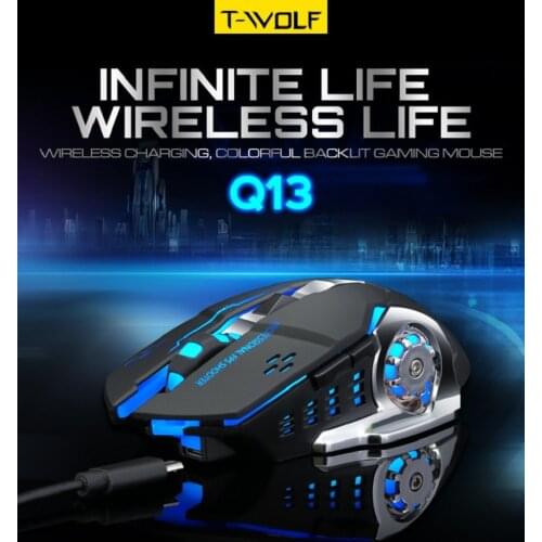 2.4Ghz Wireless Gaming Mouse 2400dpi Rechargeable 7 color Backlit Breathe Comfort Gamer Mice for Computer Desktop Laptop MAC OS