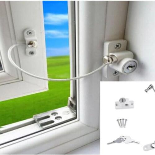 Window Restrictor Security Lock Hardware Accessories Child Kids Wire Stainless Steel Safety Anti-theft Limiter Prevent Calling