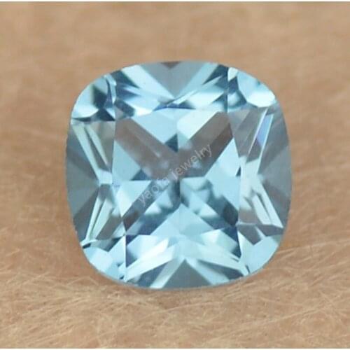 Wholesale 3x3~10x10mm 120# Blue Loose Cushion Shape Princess Cut Lab Created Synthetic Spinel Stones Gems Beads For DIY Jewelry