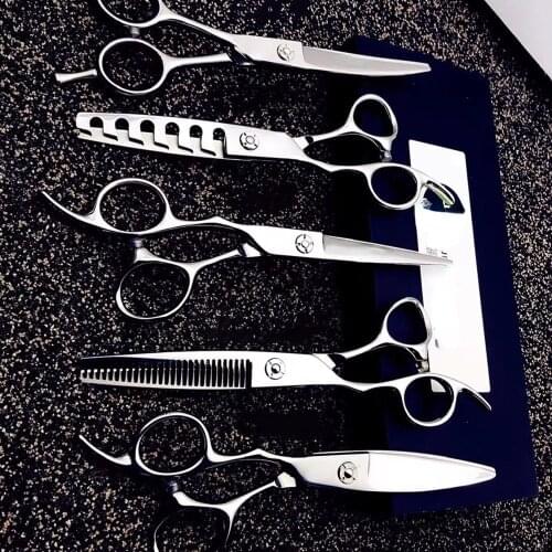 Left-handed Professional Hairdressing Scissors Tooth Scissors Flat Shear Stainless Steel Haircut Hairdressing Tools Haircutting