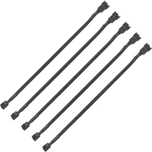 PWM Fan Extension Cable - 11.8 Inch PC Fan Extension Cable Compatible with ATX Case 3 Pin & 4 Pin Cooling Fans Durable