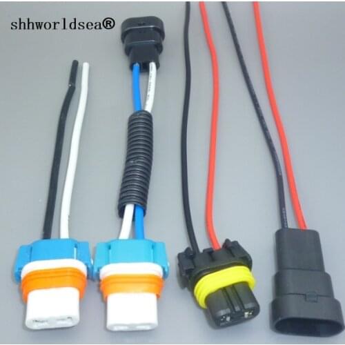 Shhworldsea 2pcs HB3 9005 bulb socket led lamp base adapters car connector extension cable 9005 HB3ceramic plug adapter plug