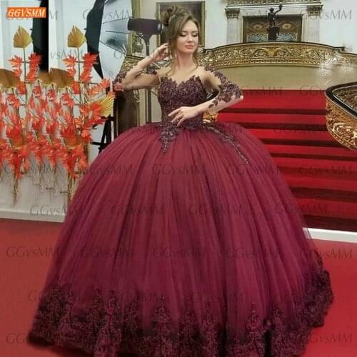 Long Sleeves Evening Gowns Beaded 2021 O Neck robe de soirée Lace Appliqus Women Dresses Party fluffy abiti da cerimonia da sera