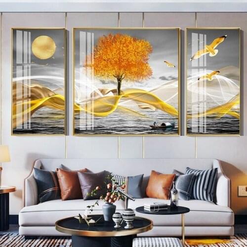 Frameless Modern Light Luxury Jinshan Poster Living Room Home Decoration Simple Sofa Atmospheric Background Printing Paintings