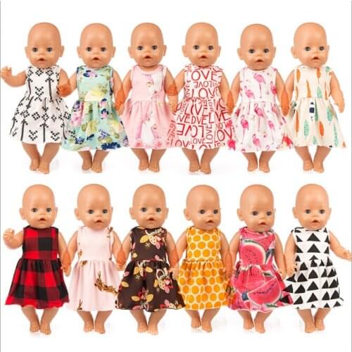 High Quality Dress Fit For born baby 43cm Doll Clothes Doll Accessories For 17inch Baby Doll