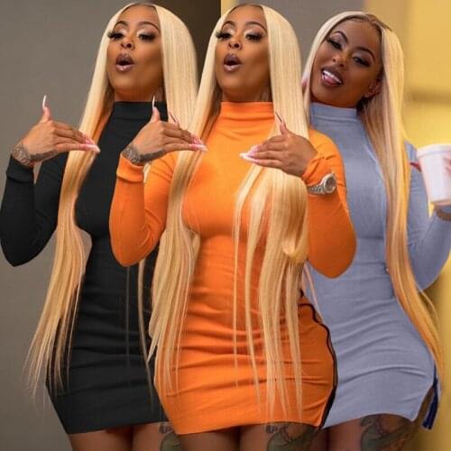 Fall 2021 Womens Fashion print zip O-neck Long Sleeve Sexy bodycon dress Party Dresses for Women Goth Streetwear Y2k Wholesale