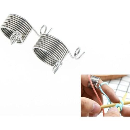 1pcs knitting Needle Thimble Sewing Accessories Yarn Guides Ring Metal Braided Knuckle Jacquard Assistant Jacquard