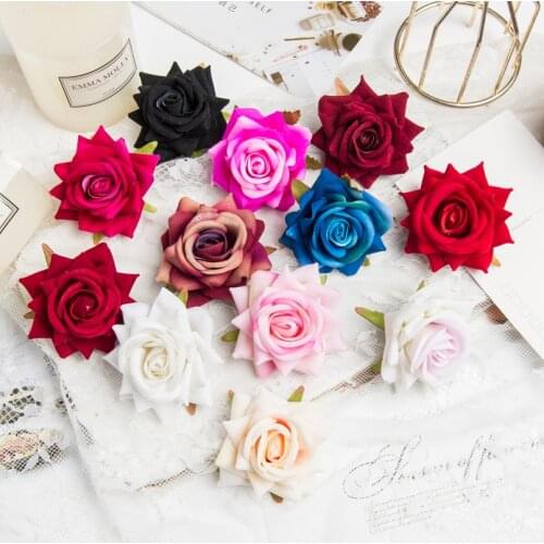10 Pieces High Quality Flannel Roses Head Wedding Scrapbooking Home Decoration Bridal Accessories Clearance Artificial Flowers