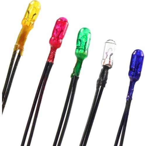 100PCS Grain of Wheat 3mm 6V 18cm Wired Mini Bulbs MP186 colourful model train ho scale railway modeling