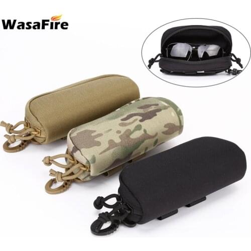 1000D Nylon Glasses Bag Travel Sports Eyeglasses Pouch Outdoor Hunting Tactical Sunglasses Case Military Molley Bag Portable Bag
