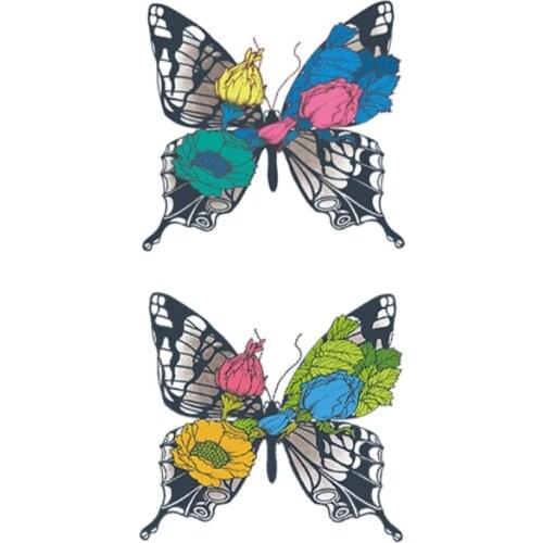105MM×100MM Shoulder Butterfly Tattoo Sticker Girl Color Waterproof Flower Personality Lasting Small Fresh