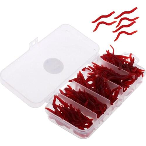 150Pcs Silicone Artificial Soft Fishing Baits Sea Earthworm Lures Clamworm Trout Lure White can Glow in the Dark