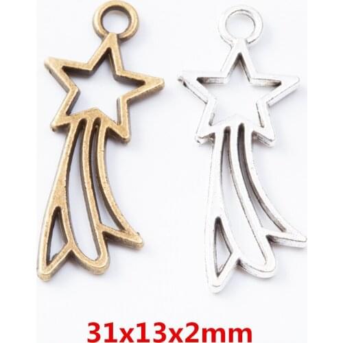 50 pieces of retro metal zinc alloy star pendant for DIY handmade jewelry necklace making 7083