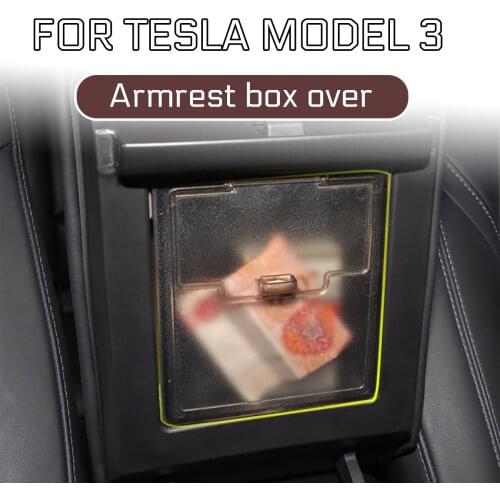 Car Hidden Transparent Armrest Storage Box For Tesla model 3 2017-2020 Easy Easy non-destructive Installation Car Organizer