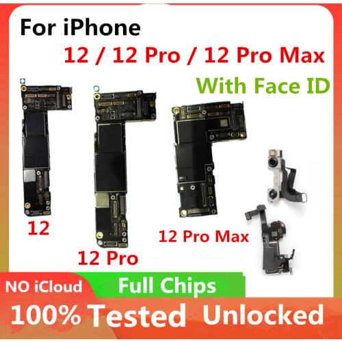 For IPhone 11 / 11 Pro / 11 Pro Max / 12 / 12 Pro / 12 Pro Max Motherboard Full Chips NO Icloud Original Unlocked Logic Board MB