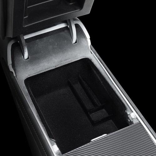 Car Central Armrest Storage Box For Tesla Model 3 2021 Accessories Center Console Flocking Organizer Containers Car Interior
