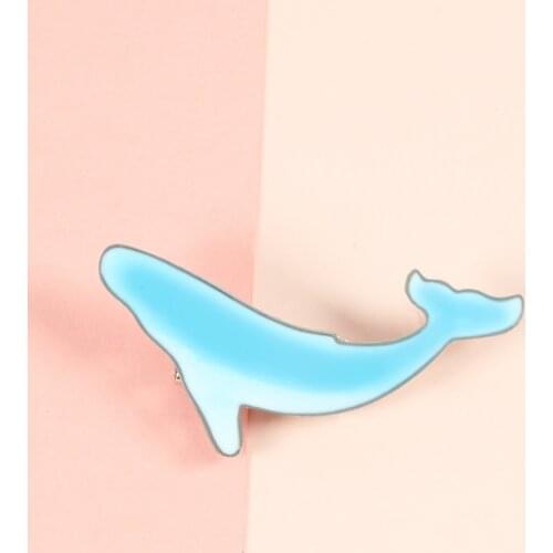 Blue Dolphin Whale Enamel Pins Fashion Cartoon Brooch Fish Badges Origami Denim Bag Marine Animal Jewelry Women Coat Accessories