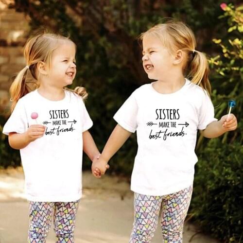 Sisters Make The Best Friends Kids T Shirt Girls Shirt Casual Children Toddler Best Friends Top Tees Sisters Tee Drop Ship