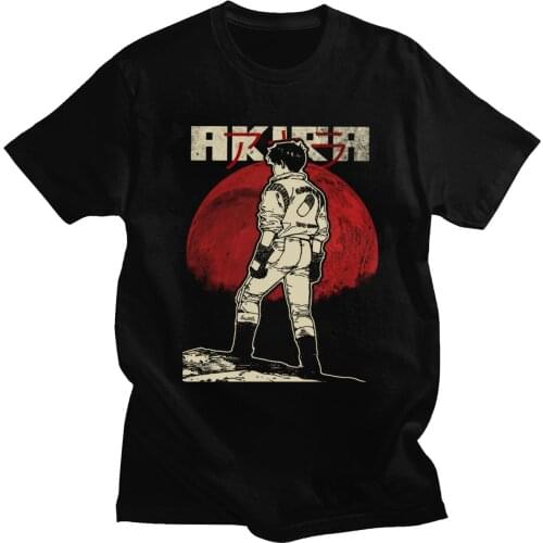 Vintage Anime Akira T Shirt Men Cotton Moon Shotaro Kaneda T-shirt Short Sleeve Science fiction Tshirt Manga Tee Tops Merch Gift