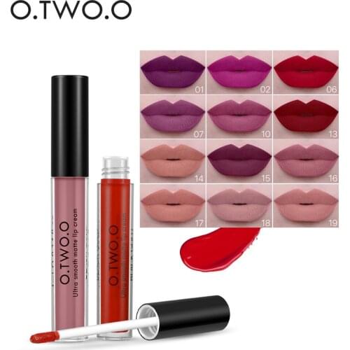 Cross Border Hot Selling O. Tw O.o Matte Non-stick Cup Fog Surface Lip Gloss Pumpkin Red Liquid Lipstick 12 Colors