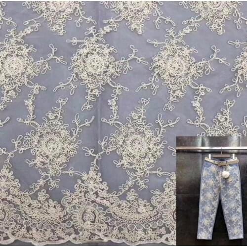 Exquisite Water-soluble Bone Rope Cotton Thread Net Red Lace Wedding Dress Pure Cotton Mesh Embroidered Fabric