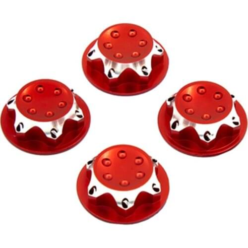 4pcs Aluminium Wheel Hub Kit Antidust Cover 17mm HEX Nut CNC For RC 1:8 Model Car Anti-skid Wheel Cover Toy Part Supplies TEAM C