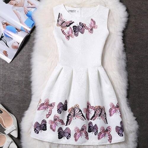 European summer short A-line mini dress butterfly print lolita dress sexy club dress 2020 vintage evening party dresses vestidos