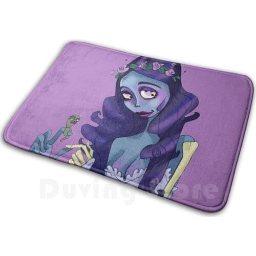 Corpse Bride Emily Carpet Mat Rug Cushion Soft Non - Slip Corpse Bride Emily Tim Burton Gothic Emo Bride Halloween Scary