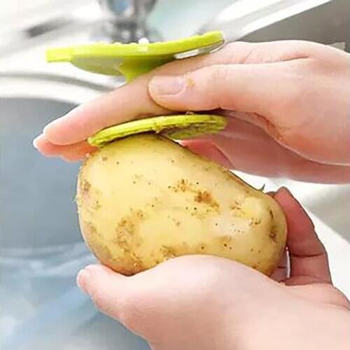 Creactive Useful Vegetables Cleaning Brush Kitchen Fruits Fingers Protection Potato Radish Carrot Cleaner Cleaning Brushes