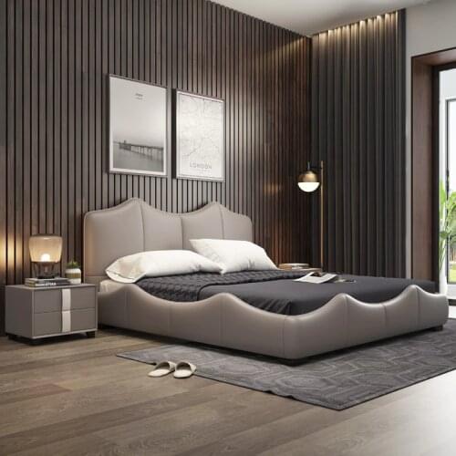 Real Genuine cow leather bed Soft Beds Bedroom camas lit muebles de dormitorio yatak mobilya quarto unique designer furniture