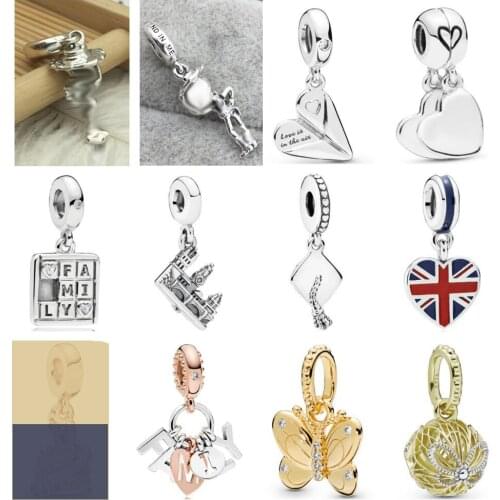 PDD DZ 33 925 Sterling Silver Spring New Charm Pendant with DIY Bracelet Necklace Jewelry Gift Carving Suitable for Women