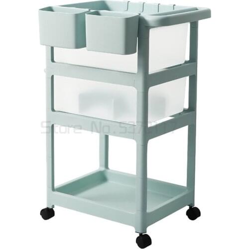 Multi layer mobile storage rack for baby articles universal roller design of simple baby cart