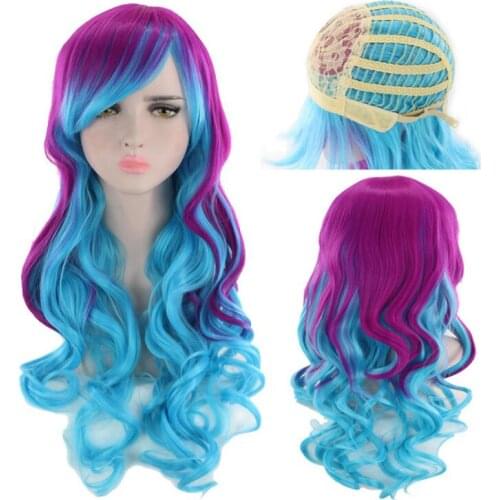 Anime Fashion Synthetic Wavy Wigs My Little Pony Princess Celestia Cosplay Wig Rainbow Long Curly Hair Wig Accessories