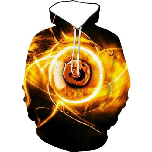 2021 Mens Flame Ball New Autumn 3D Digital Printing Sweatshirt Youth Loose Large Size Hoodie Sweater