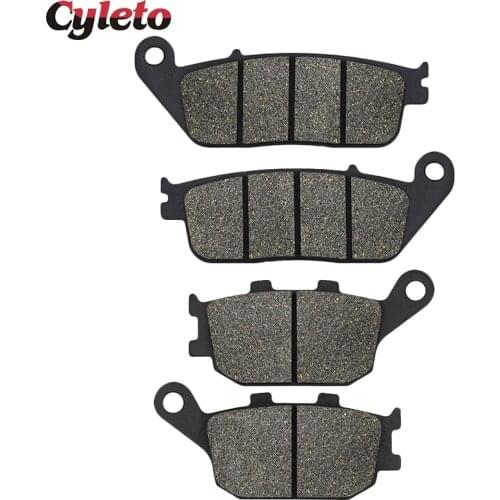 Cyleto Motorcycle Front and Rear Brake Pads for HONDA VT1100 VT 1100 Shadow 95-07 VT1300 10-15 VTX1300 03-13 VRX400 96 CBF500 04